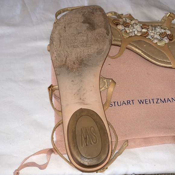 Gently Loved Shelly Almond Butter Calf Leather Sandal by Stuart Weitzman - Picture 5 of 9